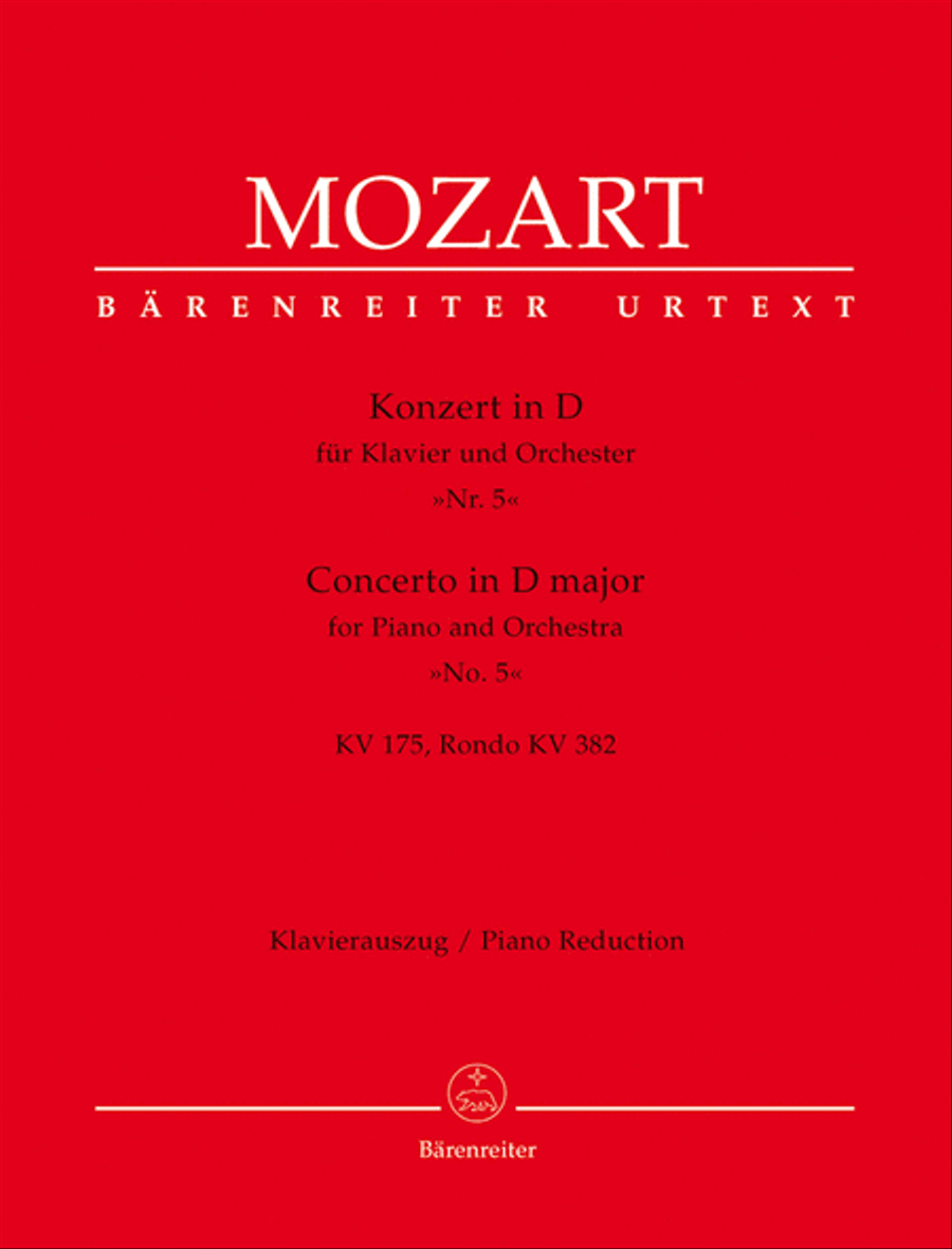 Concerto for Piano and Orchestra, No. 5 D major, KV 175, KV 382 Rondo Piano Solo scores gallery preview page 1