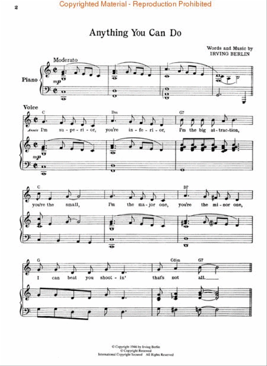 Annie Get Your Gun Piano, Vocal, Guitar scores gallery preview page 3