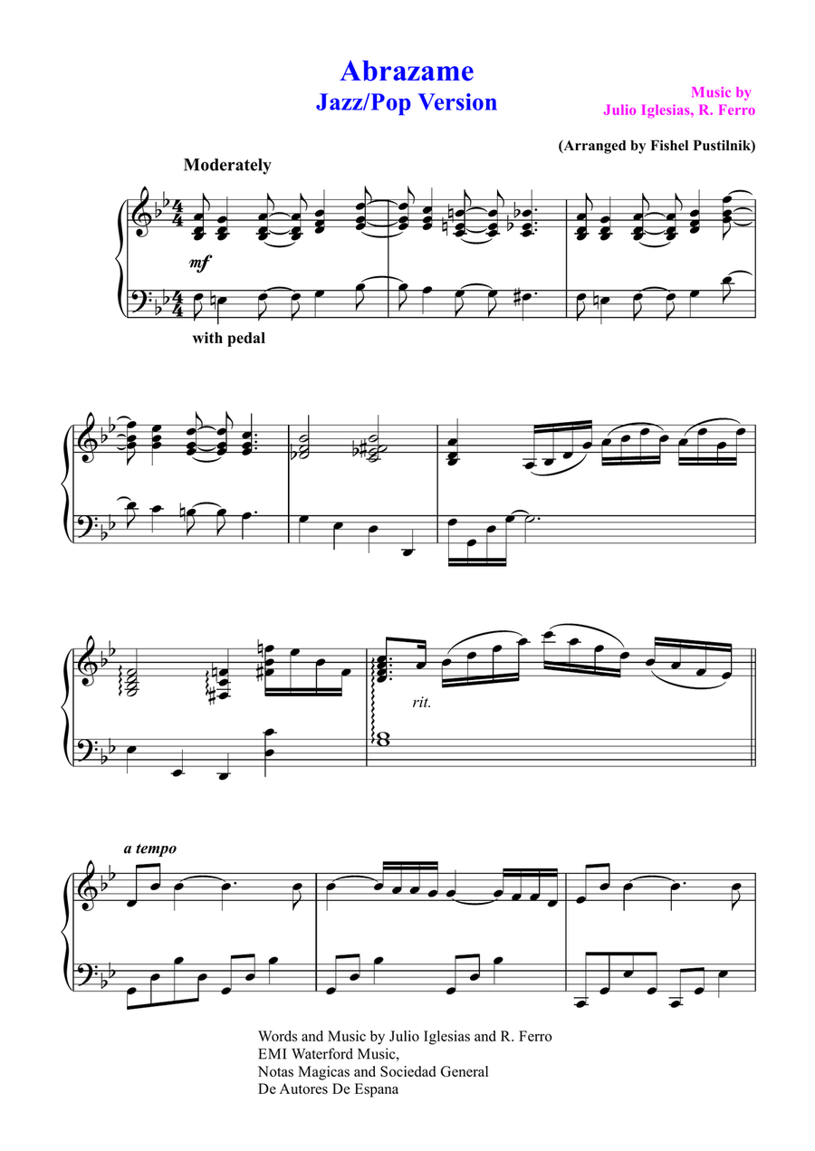 Abrazame Piano Solo scores gallery preview page 2