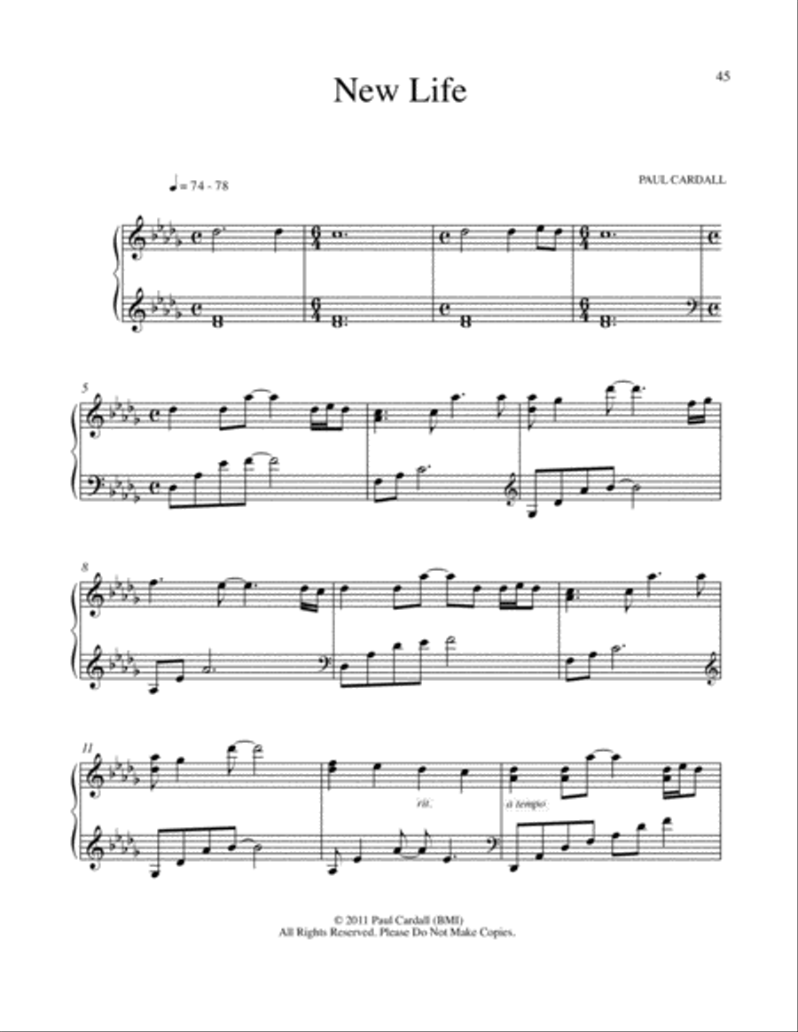 New Life Piano Solo scores gallery preview page 1