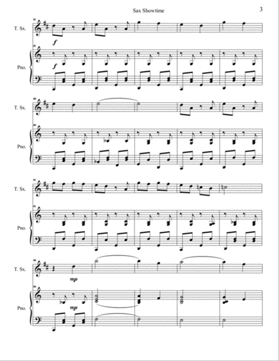 Sax Showtime Tenor Saxophone scores gallery preview page 3