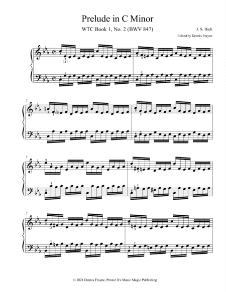 Prelude and Fugue in C Minor, WTC Book 1 No. 2 (BWV 847)