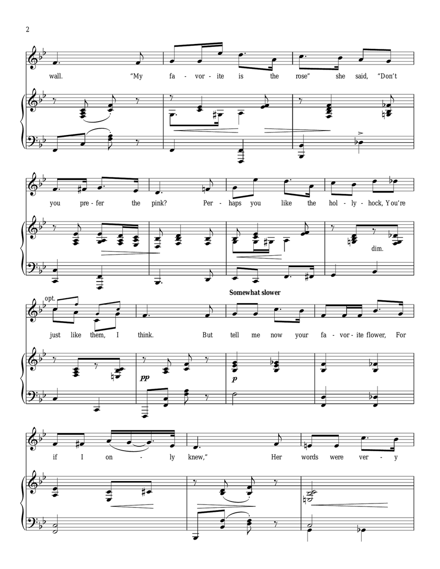 His Favorite Flower His Favorite Flower Piano, Vocal scores gallery preview page 2