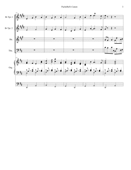 Pachelbel's Canon (Wedding Arrangement for Brass Quartet - Organ Accompaniment) image number null