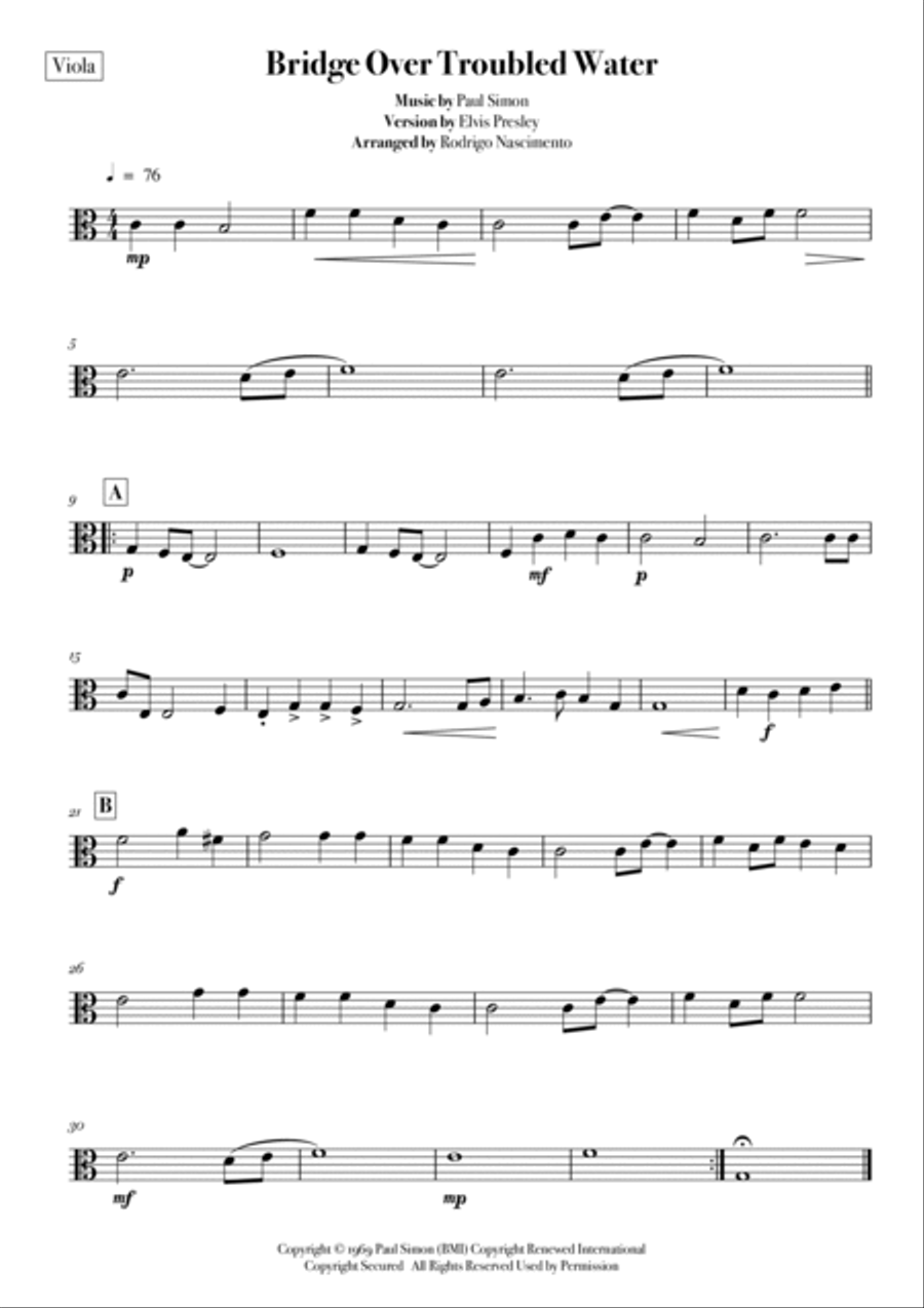 Bridge Over Troubled Water String Quartet scores gallery preview page 3
