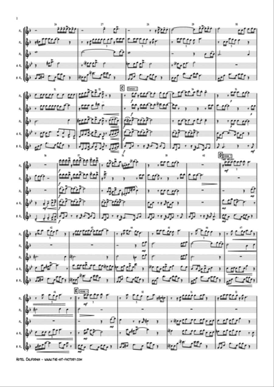 Hotel California Woodwind Ensemble scores gallery preview page 2