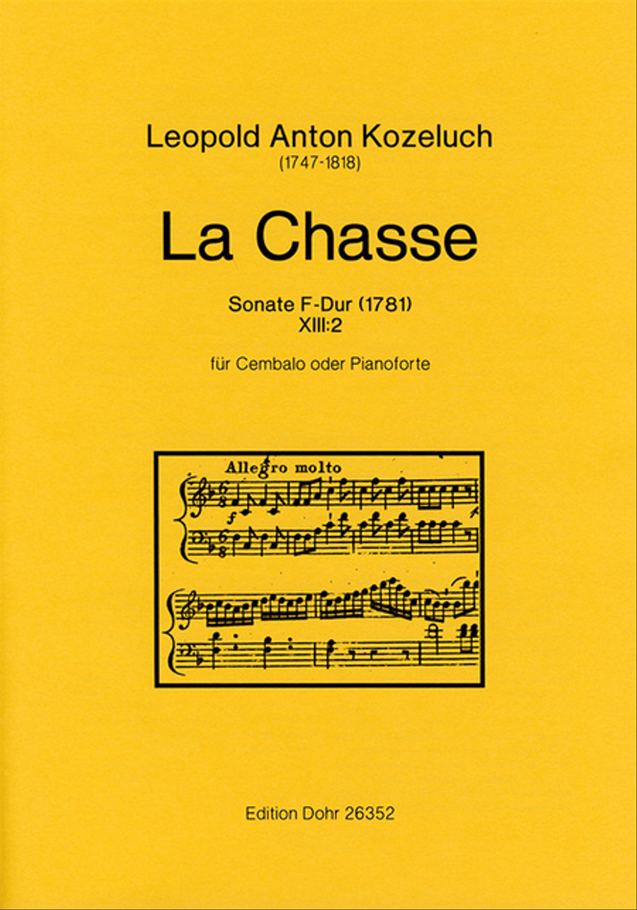 La Chasse für Cembalo oder Pianoforte F-Dur op. 5 Postolka XIII:2 (1781) Piano Solo scores gallery preview page 1