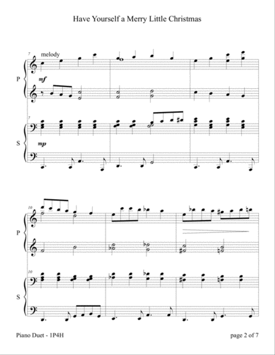 Have Yourself A Merry Little Christmas from MEET ME IN ST. LOUIS 1 Piano, 4-Hands scores gallery preview page 3