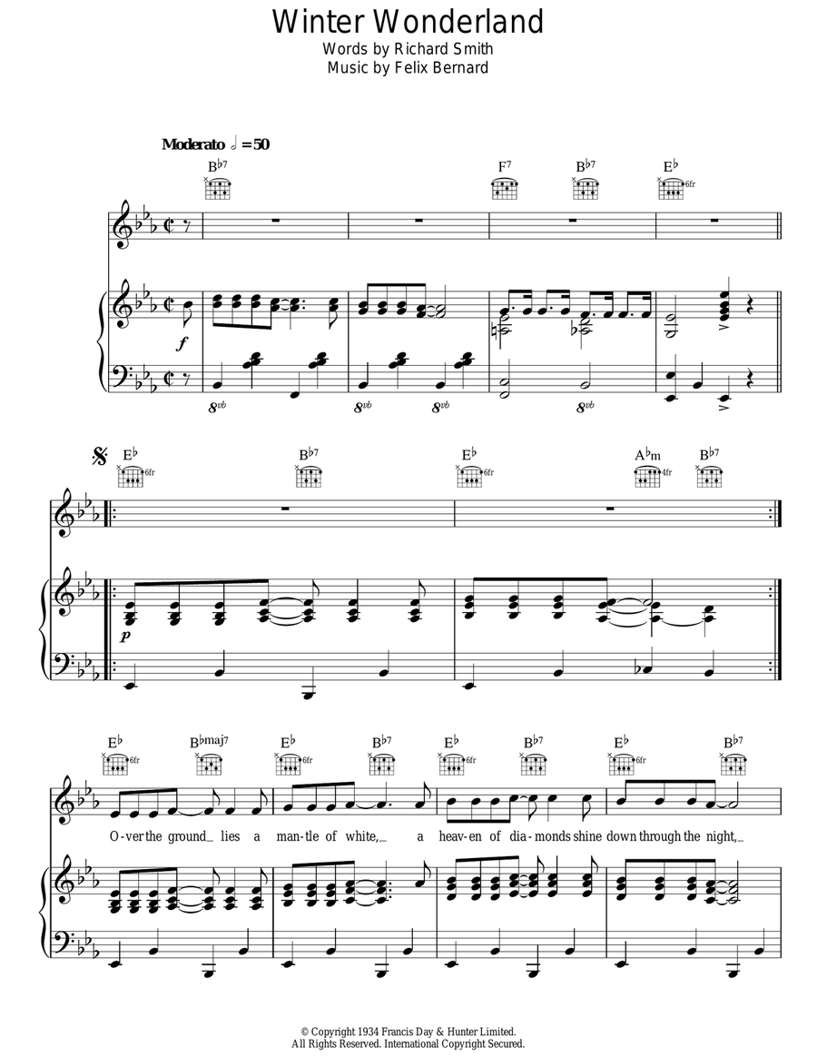 Winter Wonderland Guitar scores gallery preview page 1