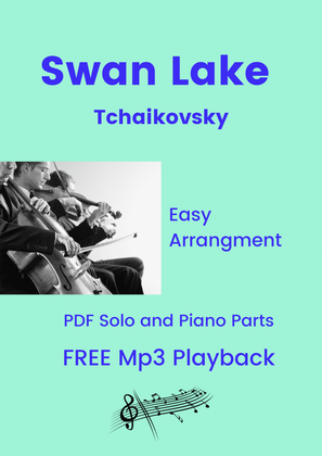 Book cover for Swan Lake (Tchaikovsky) + FREE Mp3 Playback + Pdf Solo and Piano Parts