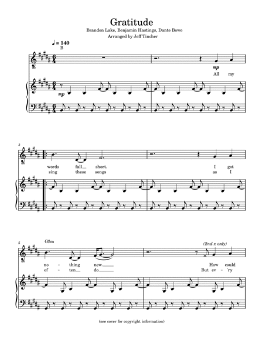 Gratitude Piano, Vocal, Guitar scores gallery preview page 2