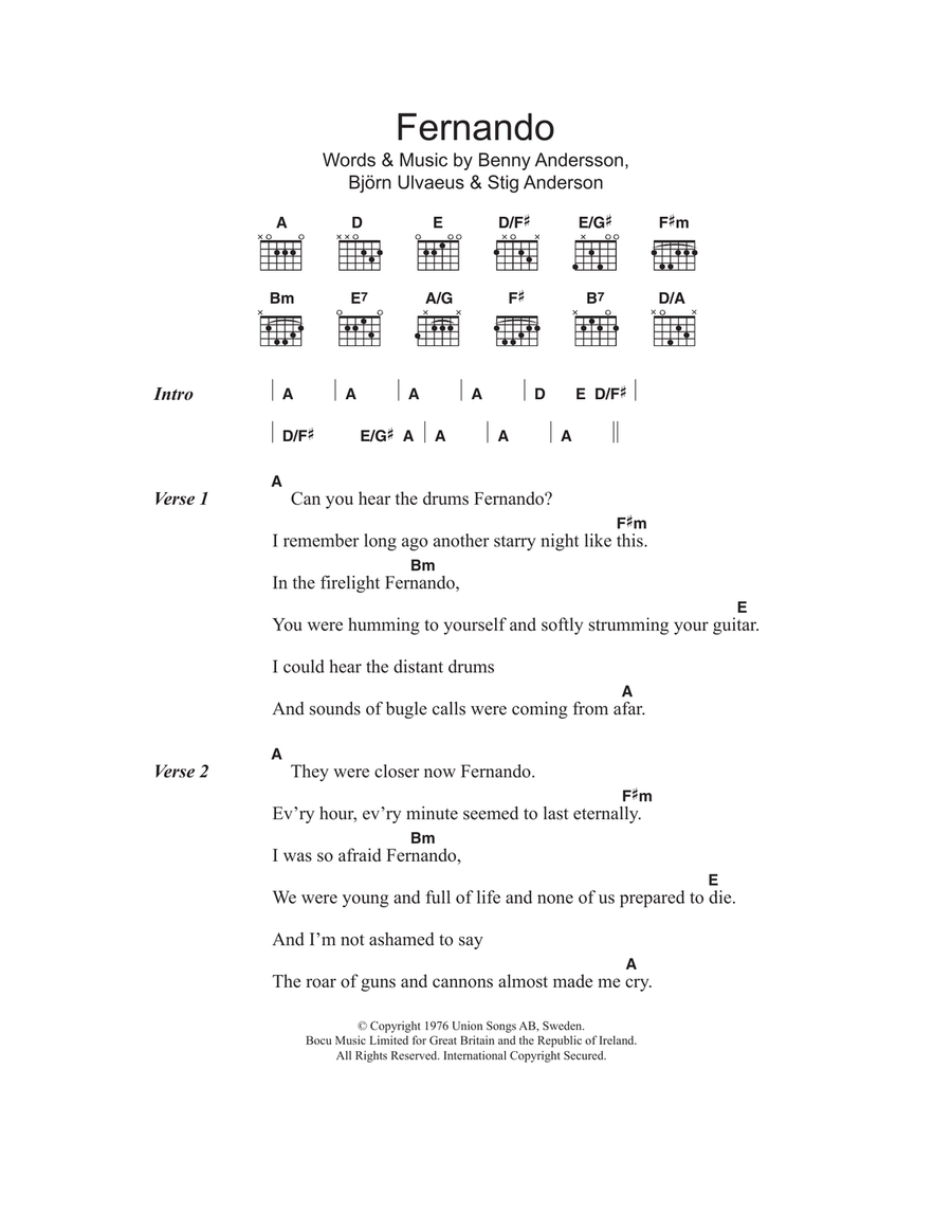 Fernando Fernando Acoustic Guitar scores gallery preview page 1