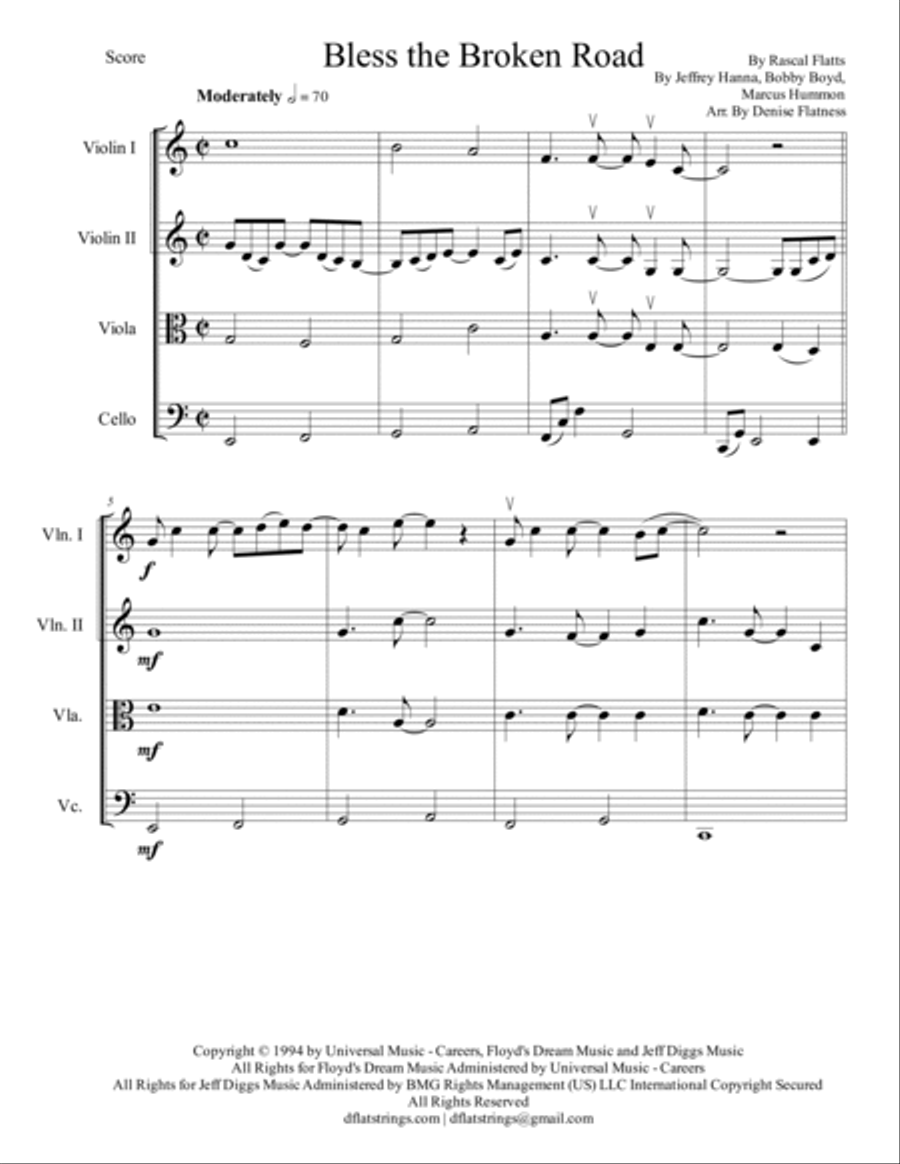 Bless The Broken Road String Quartet scores gallery preview page 2