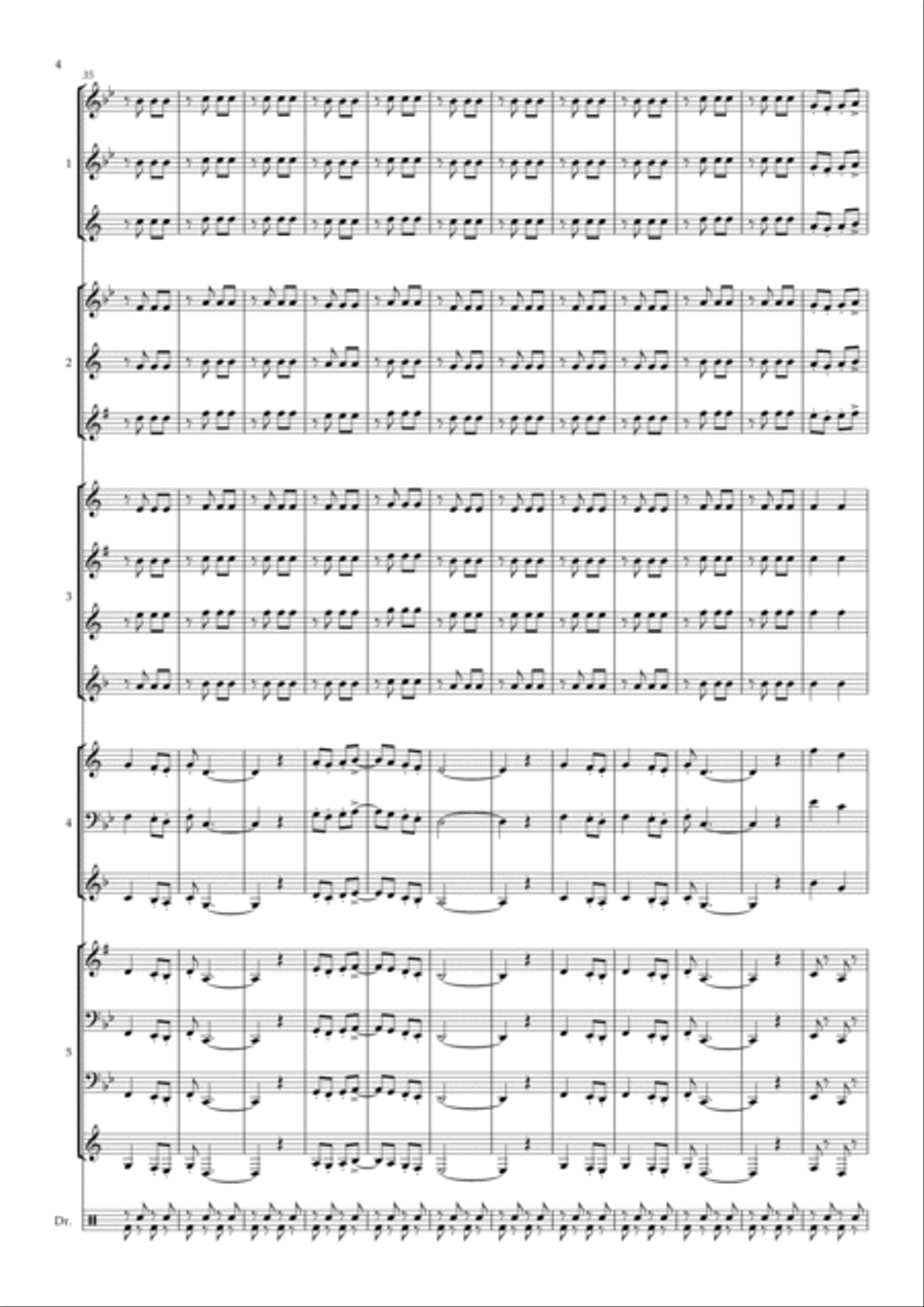 Wallace And Gromit Theme Concert Band scores gallery preview page 4