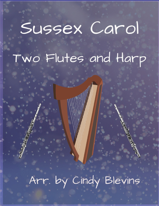Book cover for Sussex Carol, Two Flutes and Harp