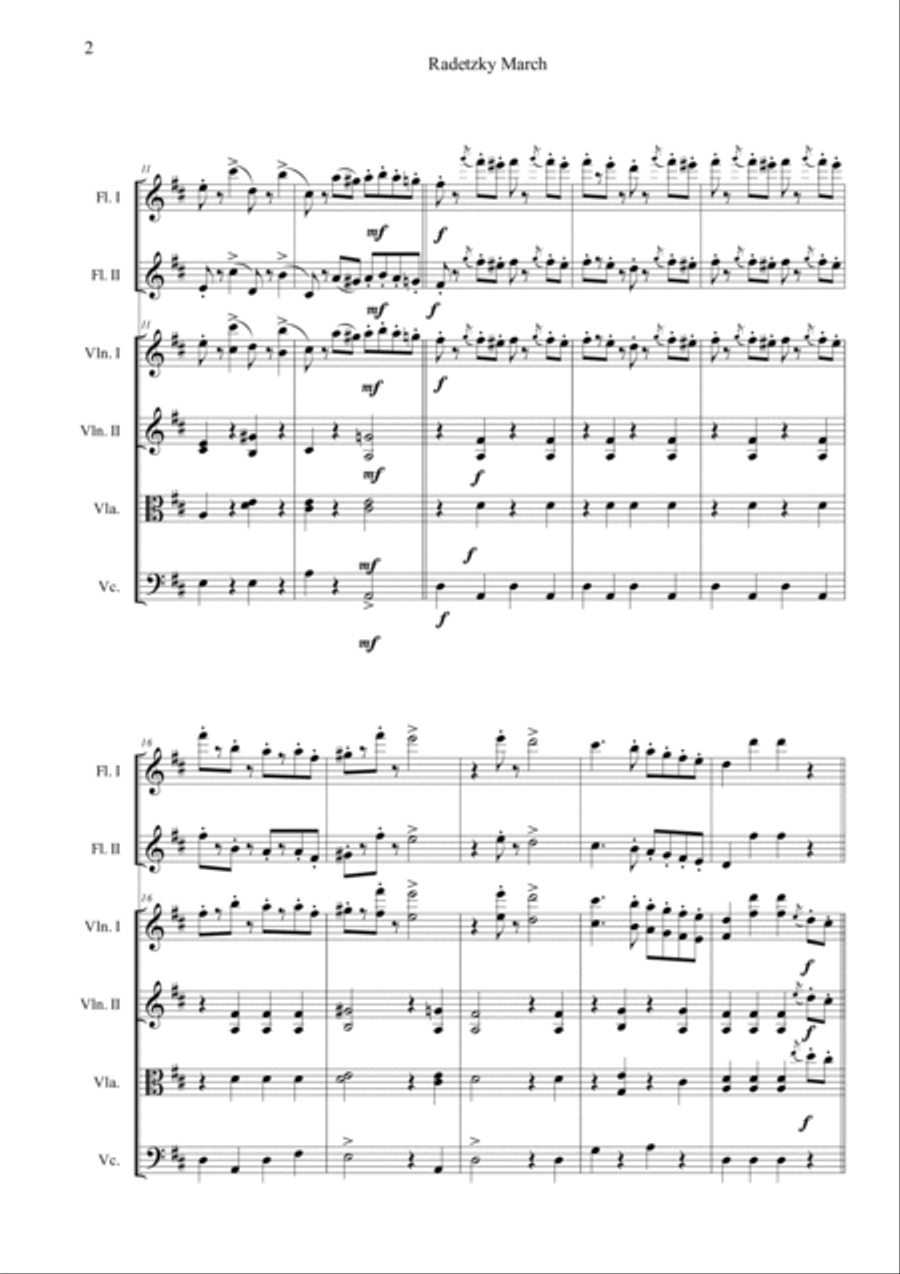Radetzky Marsch Radetzky Marsch Orchestra scores gallery preview page 2