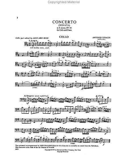 Concerto In E Minor (Sonata No. 5 From Six Sonatas, Rv 40)