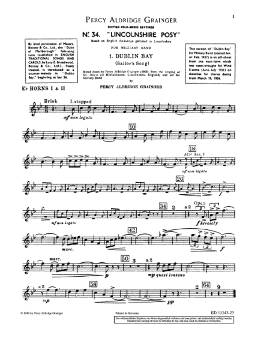 Lincolnshire Posy Lincolnshire Posy Horn scores gallery preview page 1