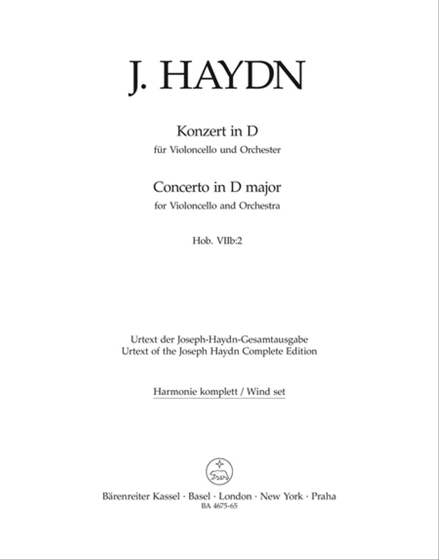 Concerto for Violoncello and Orchestra in D major Hob. VIIb:2 Set of Parts scores gallery preview page 1