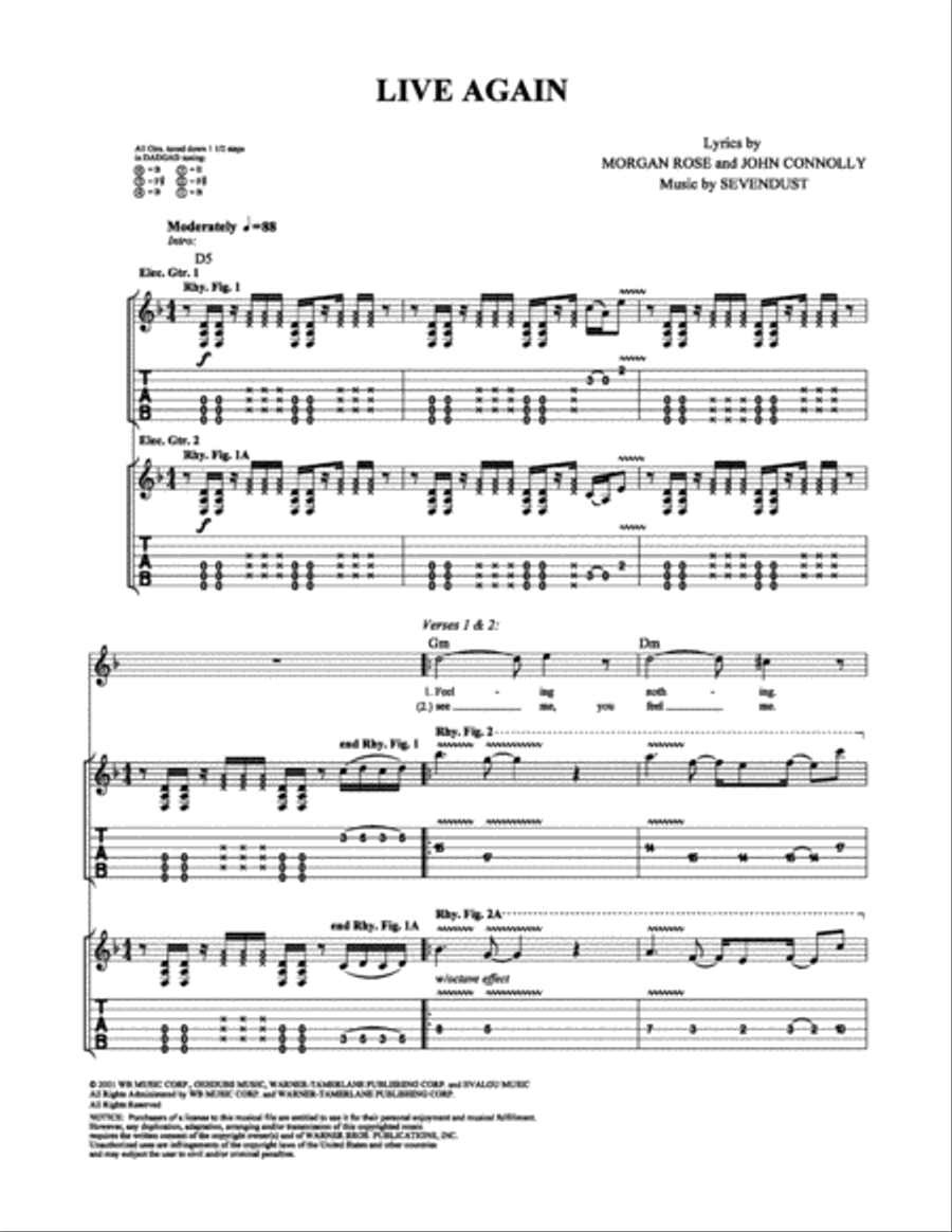Live Again Electric Guitar scores gallery preview page 1