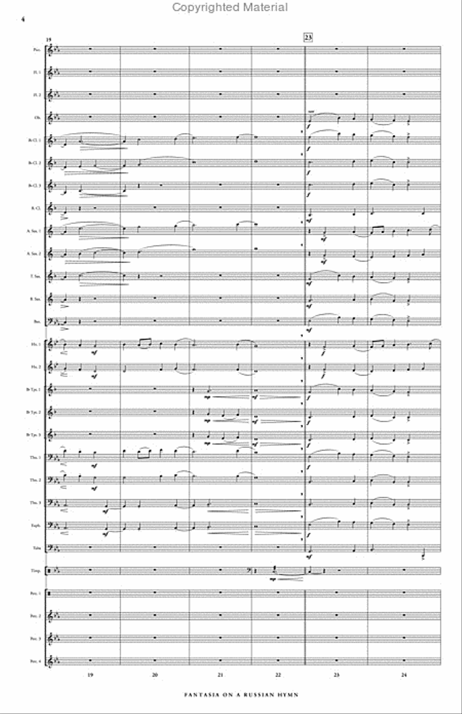 Fantasia on a Russian Hymn Concert Band scores gallery preview page 5