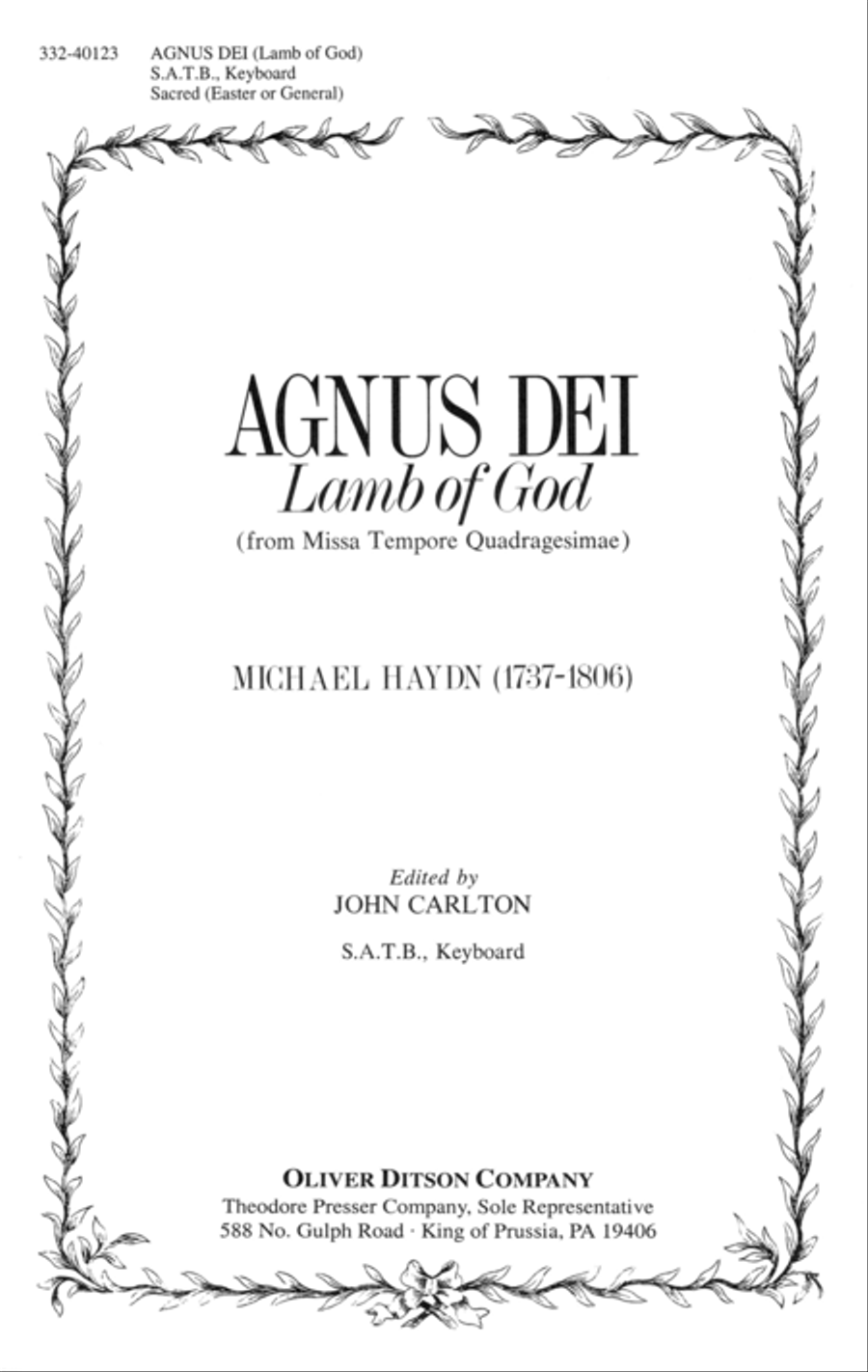 Agnus Dei 4-Part scores gallery preview page 1