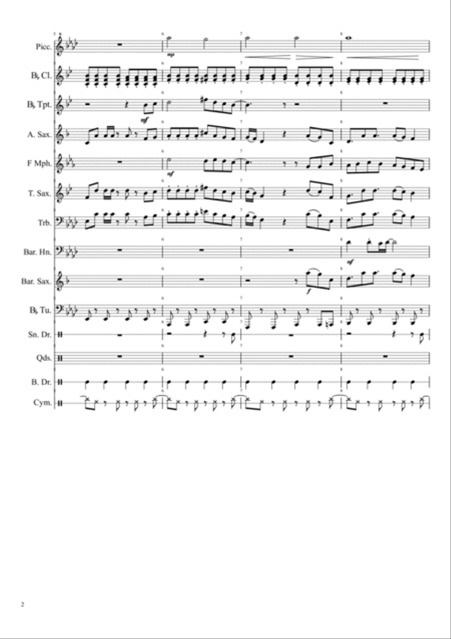 20 Dollar Nose Bleed Marching Band scores gallery preview page 2