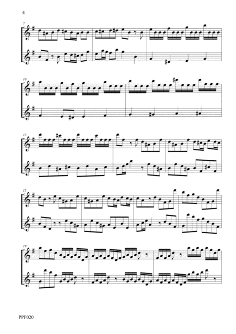 BLAVET SONATA No. 1 in E minor for 2 flutes Flute Duet scores gallery preview page 4