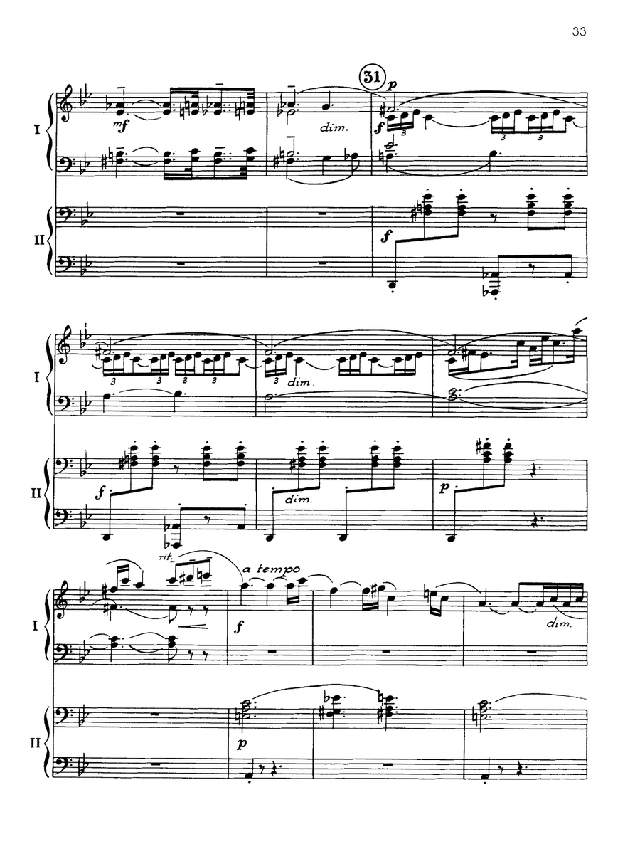 Symphonic Dances, Opus 45 - II. Andante con moto - Piano Duo (2 Pianos, 4 Hands) Piano Duet scores gallery preview page 3