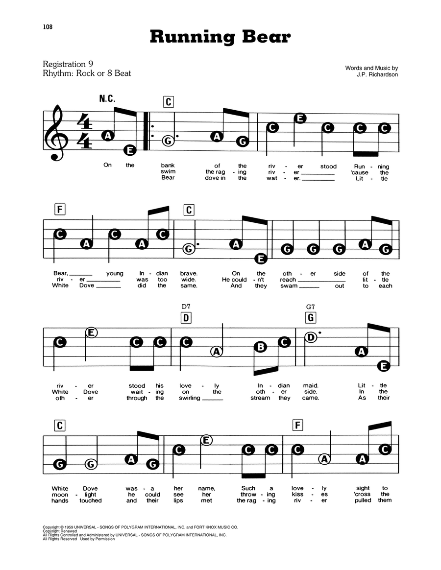 Running Bear Electronic Keyboard scores gallery preview page 1