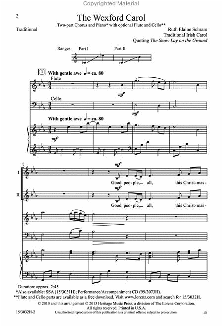 The Wexford Carol 2-Part scores gallery preview page 2
