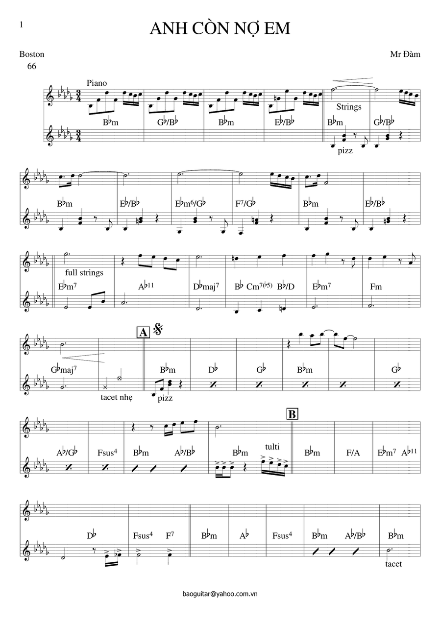 Anh Con No Em-Dam-Vinh-Hung Piano Solo scores gallery preview page 1
