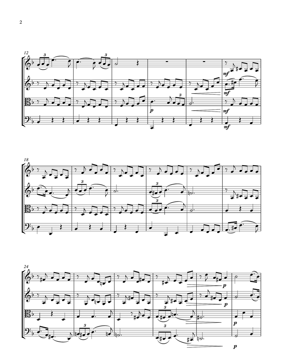 Serenade (from Schwanengesang D 957) (String quartet) String Quartet scores gallery preview page 2