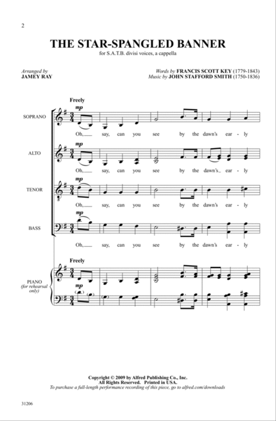 The Star-Spangled Banner 4-Part scores gallery preview page 1