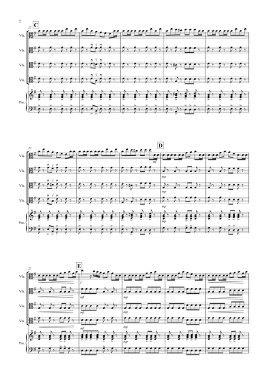 2 Classical Favourites for Viola Quartet (volume four) Viola scores gallery preview page 2