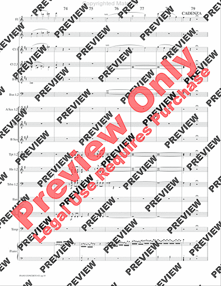 Piano Concerto No. 21, K. 467 (Movement I) Concert Band scores gallery preview page 13