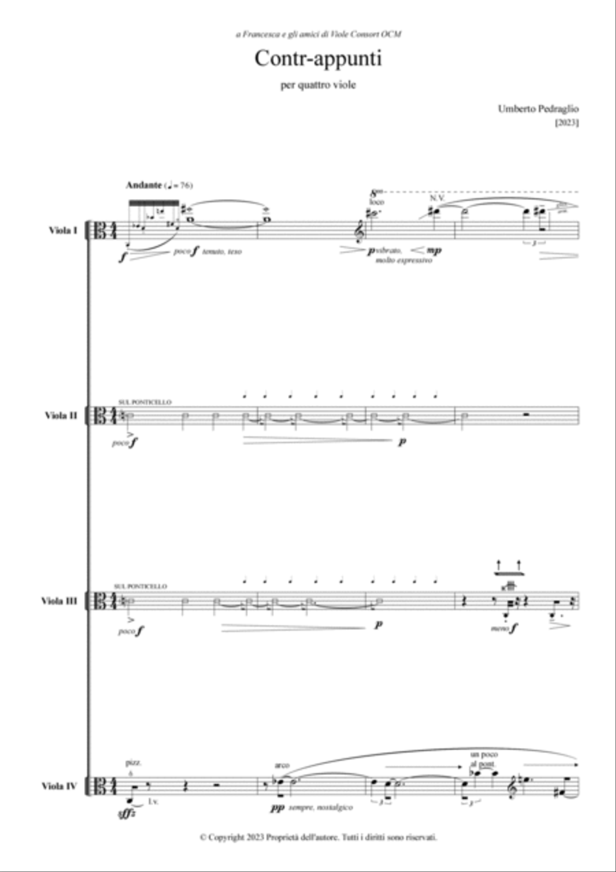 Umberto Pedraglio: Contr-appunti (ES-23-020) - Score Only Woodwind Quartet scores gallery preview page 6