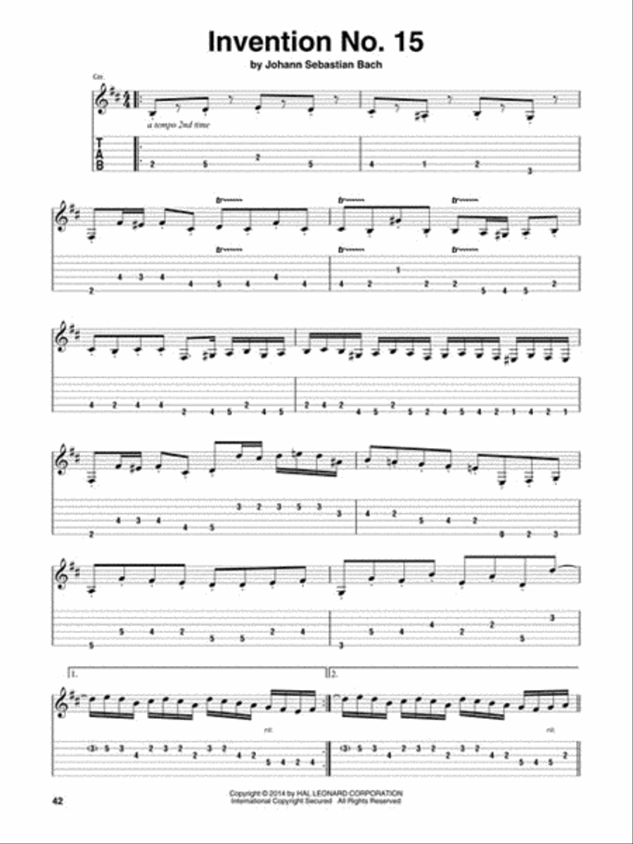 Bach Two-Part Inventions for Mandolin & Guitar Acoustic Guitar scores gallery preview page 6