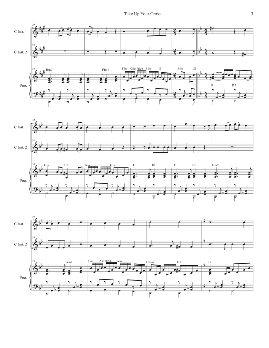 Take Up Your Cross (Duet for C-Instruments) Piano scores gallery preview page 3