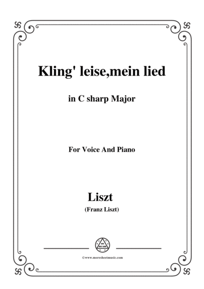 Liszt-Kling' leise,mein lied in C sharp Major,for Voice and Piano image number null