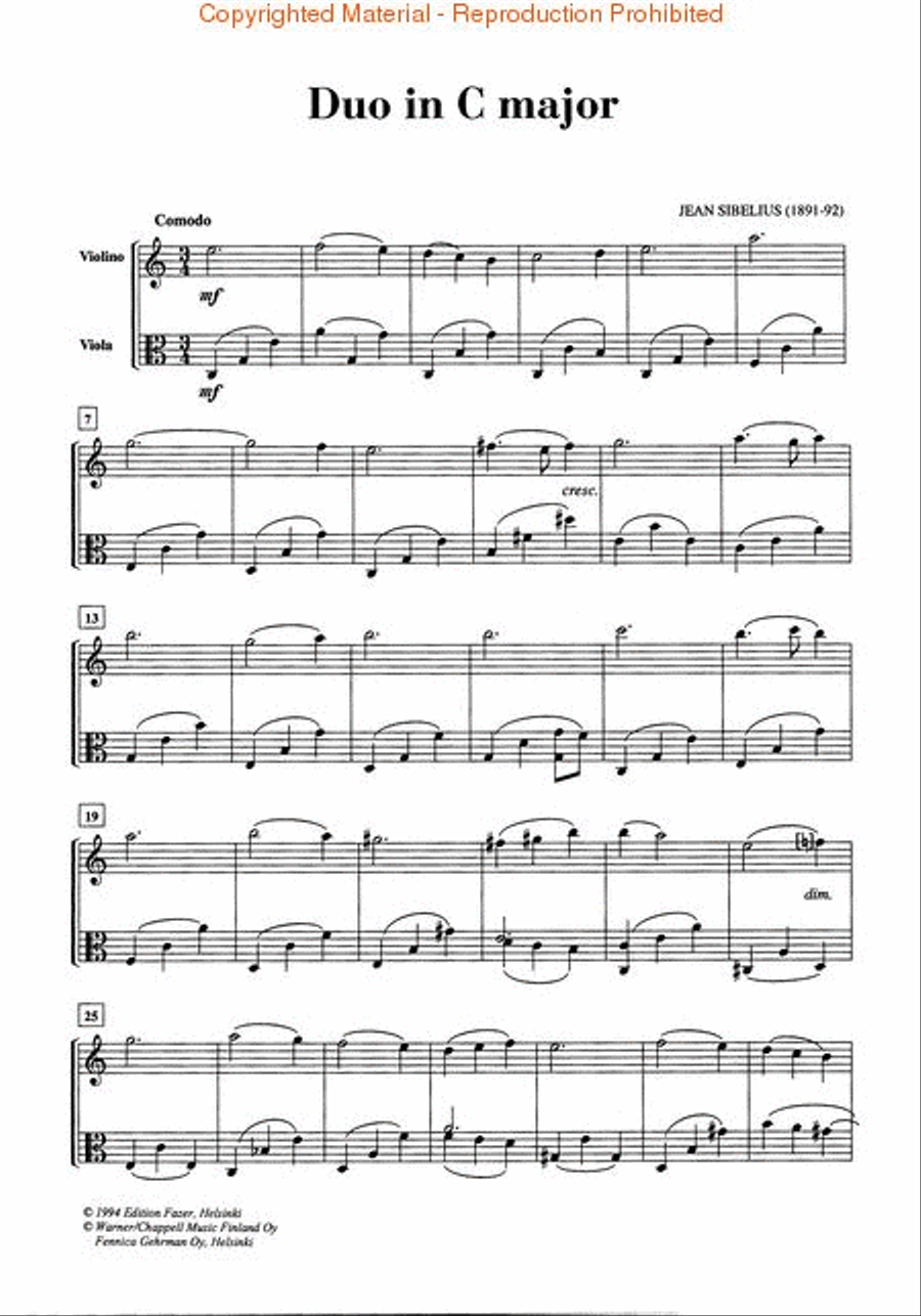 Duo for Violin and Viola (1891-92) String Duet scores gallery preview page 2