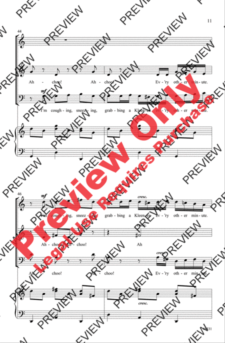 The Flu Fugue SAB scores gallery preview page 11