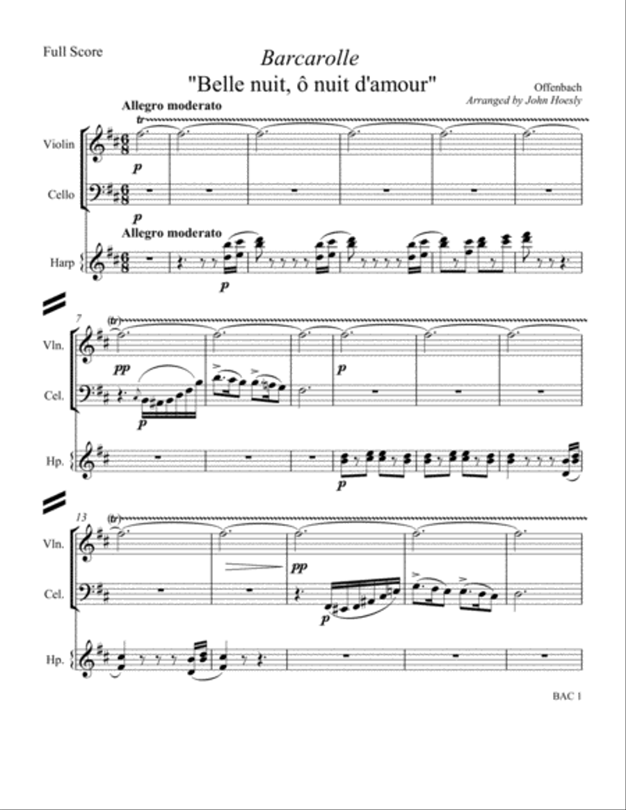 Barcarolle from Tales Of Hoffmann: 