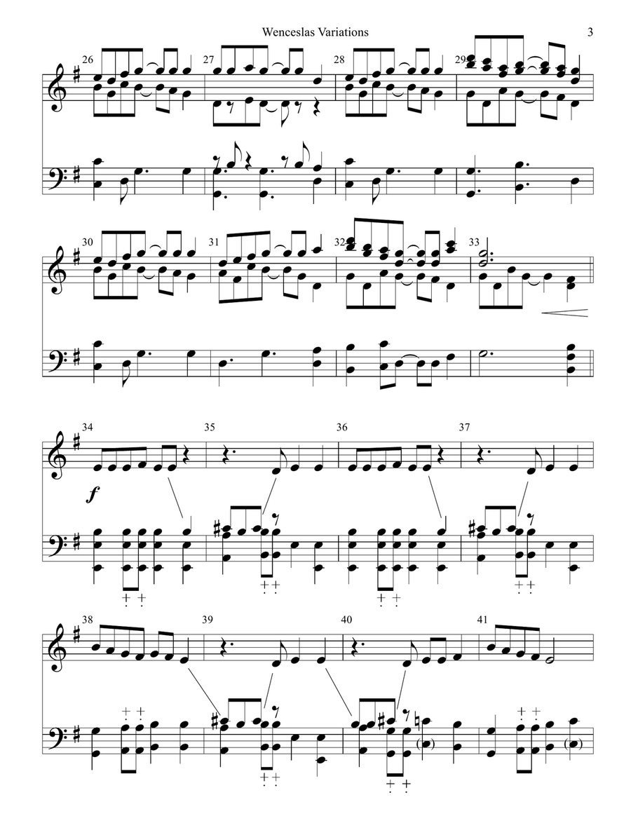 Wenceslas Variations Handbell Choir scores gallery preview page 3