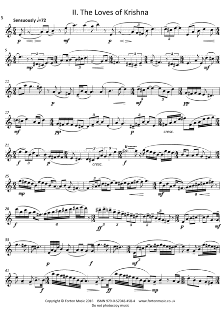 Three Portraits of Krishna Flute scores gallery preview page 6