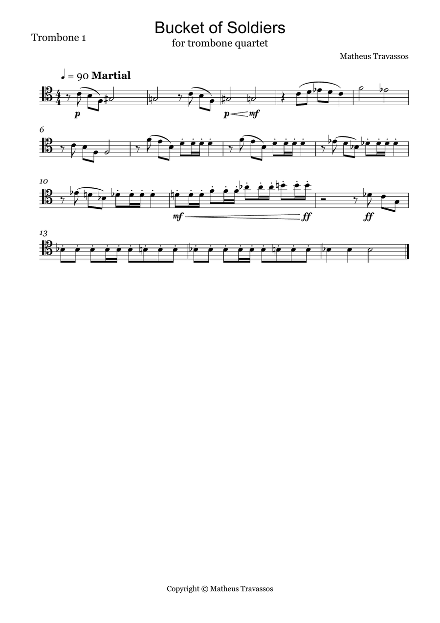 Bucket of Soldiers for trombone quartet Trombone Quartet scores gallery preview page 4