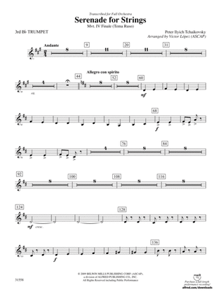 Serenade for Strings Mvt. IV Finale (Tema Ruso): 3rd B-flat Trumpet