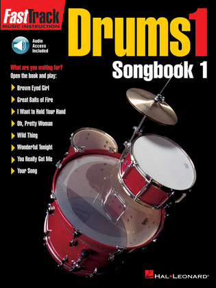 Book cover for FastTrack Drums Songbook 1 – Level 1