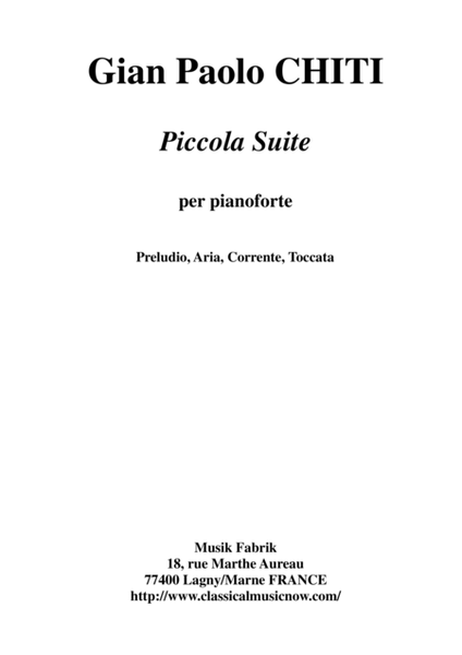 Gian Paolo Chiti: Piccola Suite for piano (intermediate level students)
