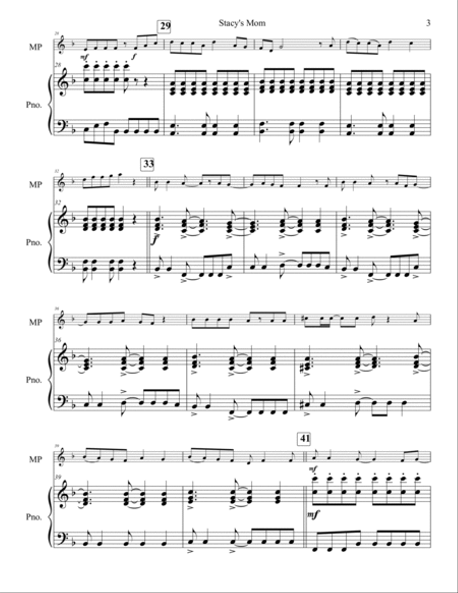 Stacy's Mom Piano scores gallery preview page 4